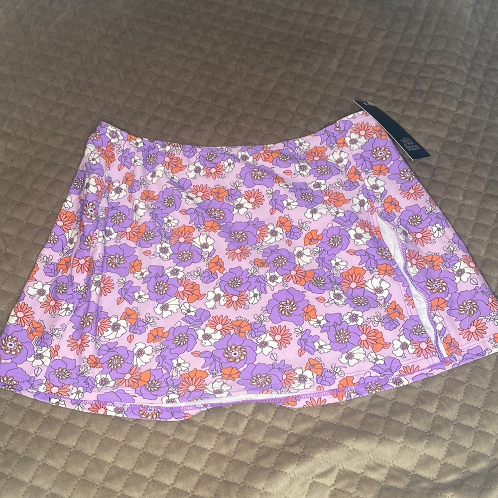 Wild Fable Side Slit Swim Cover-Up Skirt Floral Flower Print
